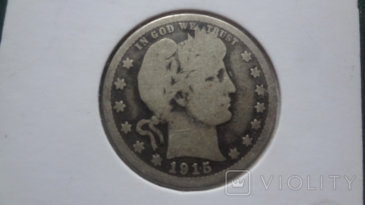 25 центов 1915 США серебро Холдер 20, фото №2