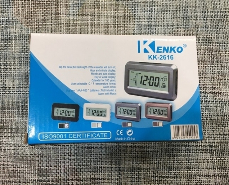 Настольные часы Kenko КК-2616 с подсветкой Календарь+Температура+Будильник, фото №3
