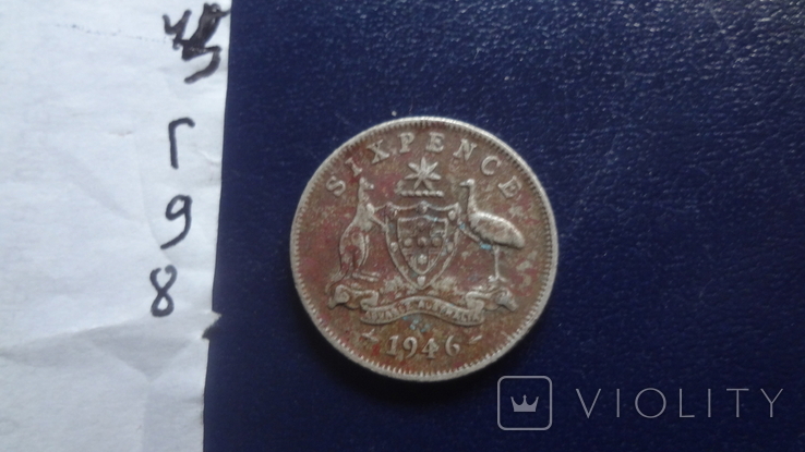 6 пенсов 1946 Австралия серебро (Г.9.8), фото №4