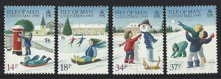 О-в Мэн 1990 Рождество (разноцветные номиналы)