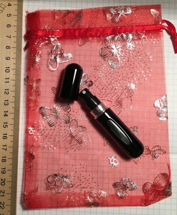Самозаправляющийся, герметичный атомайзер (флакон) для парфюма, 5мл (чёрный) + бонус, фото №2