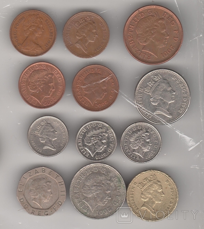 Монеты Великобритании 12 шт разные (60 грн по курсу) с 1 грн, фото №2