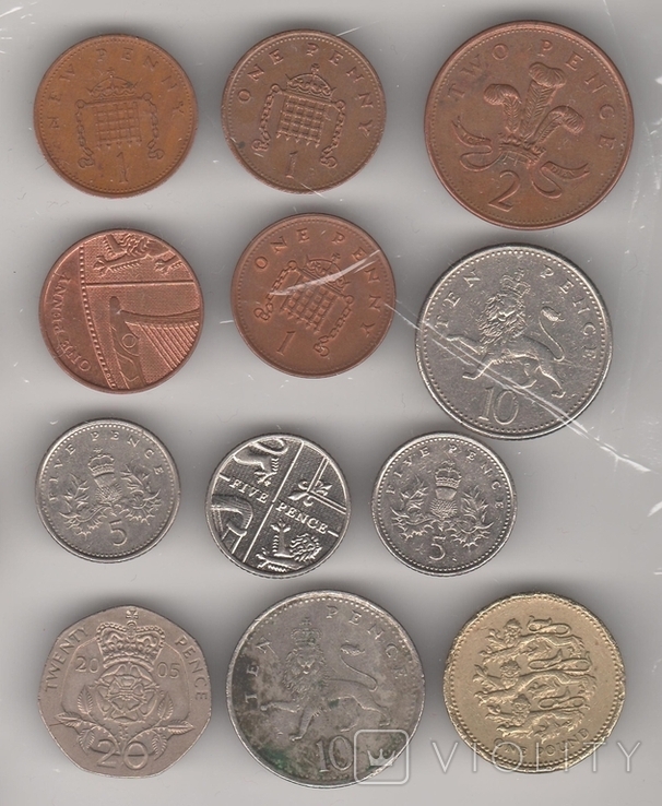 Монеты Великобритании 12 шт разные (60 грн по курсу) с 1 грн, фото №3
