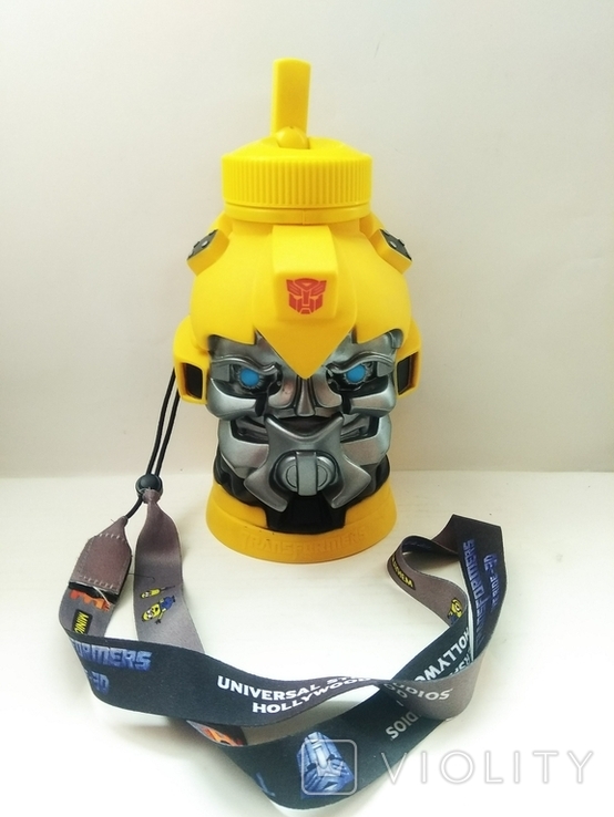 Большая дорожная бутылка для напитков. Transformers Bumblebee Hasbro 2012, фото №2