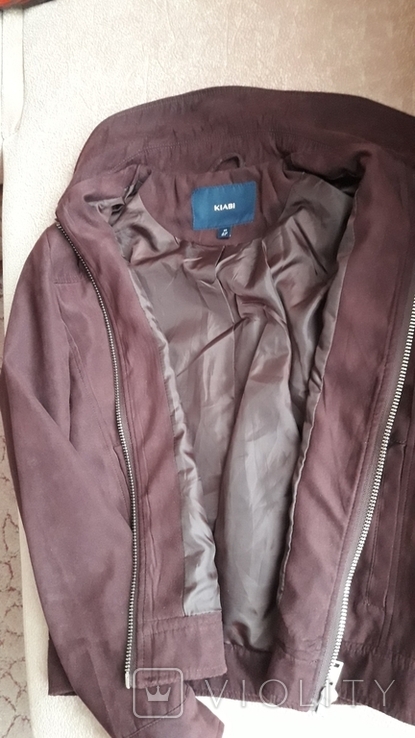 Лёгкая бордовая куртка под замш Kiabi, фото №9