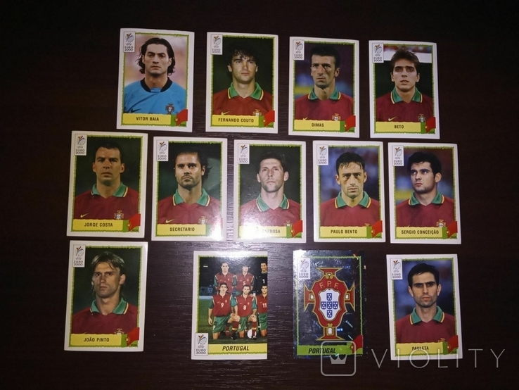 Наклейки Euro 2000 Panini Португалия 13 шт.