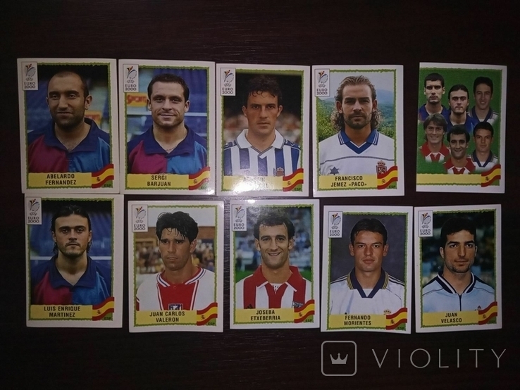 Наклейки Euro 2000 Panini Испания 10 шт