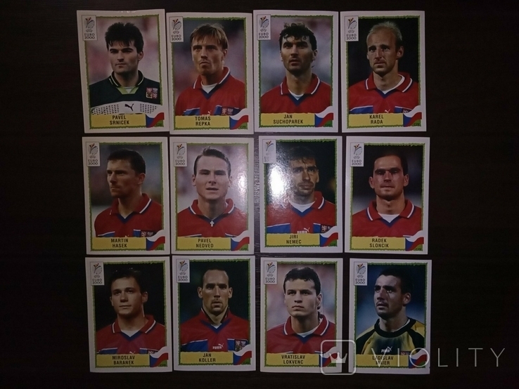 Наклейки Euro 2000 Panini Чехия 12 штук
