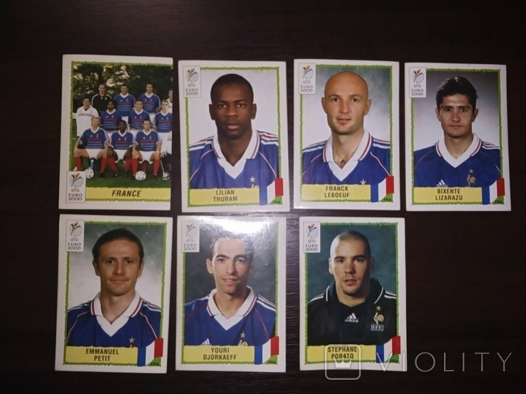 Наклейки Euro 2000 Panini Франция 7 штук