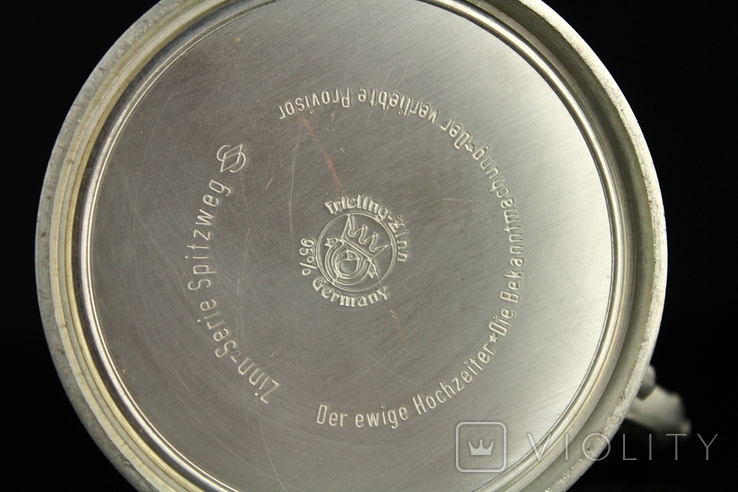 Коллекционная оловянная пивная кружка Frieling-Zinn. Сюжетная. Германия, фото №13