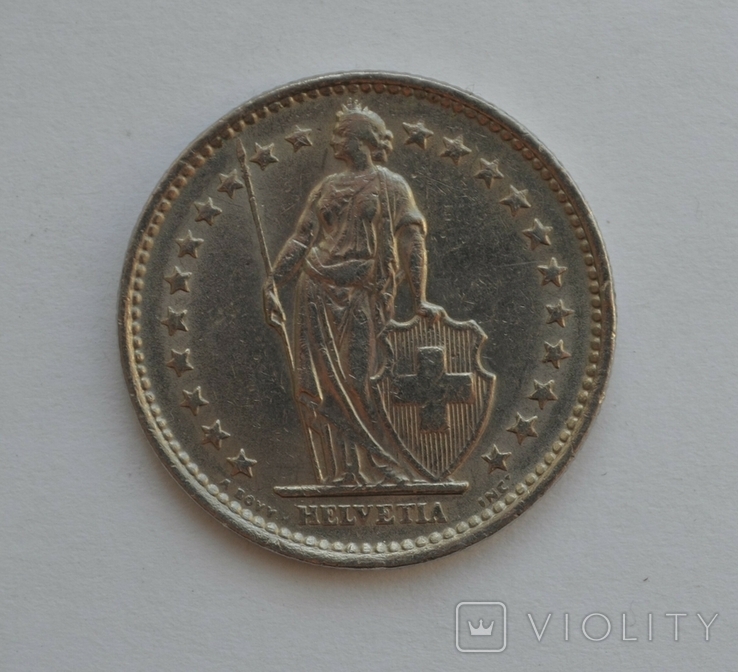 1/2 франка 1968 г. Швейцария, фото №3