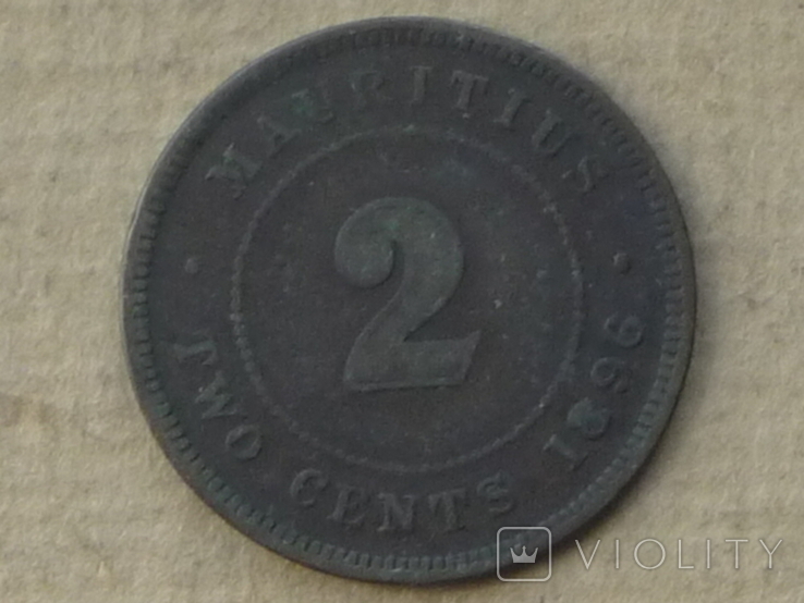 Маврикий. 2 цента 1896г., фото №3