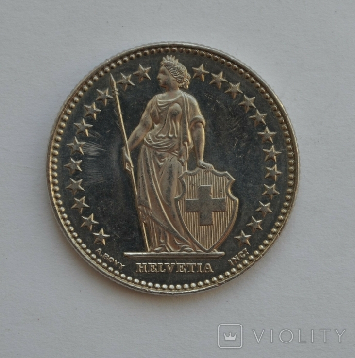 2 франка 1913 г. Швейцария, фото №3