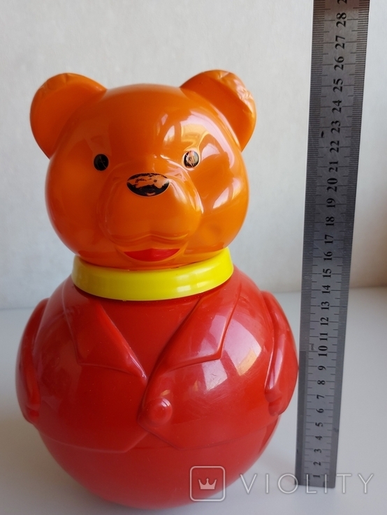 Неваляшка Медведь целлулоид 26.5 см., фото №8