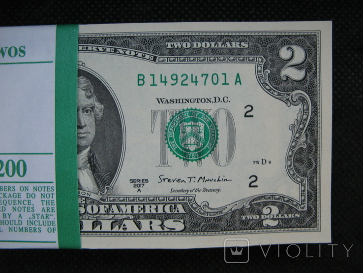 2 долара США корінець 100штук номер в номер, фото №5