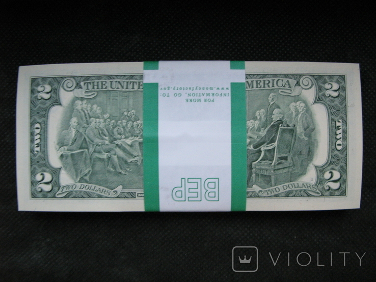 2 долара США корінець 100штук номер в номер, фото №9
