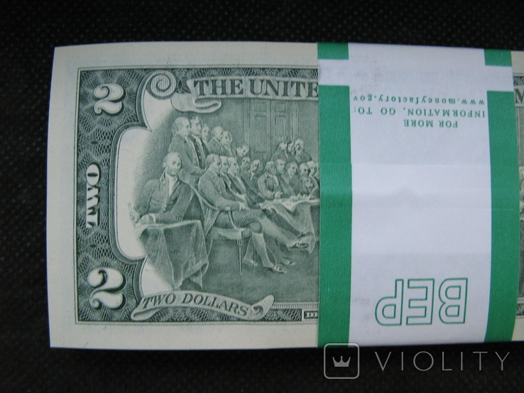 2 долара США корінець 100штук номер в номер, фото №10