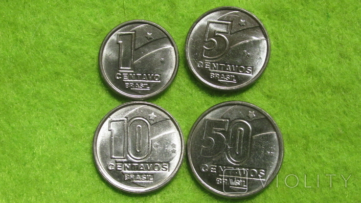 Бразилия набор 4 шт. 1, 5, 10, 50 сентаво 1989 год KM# 611-614
