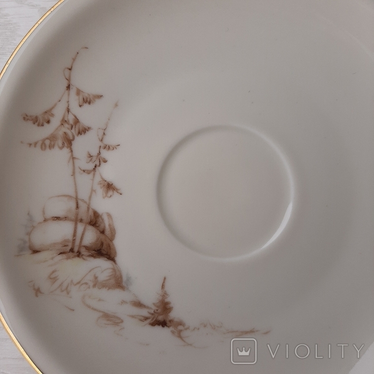 Набор фарфоровых тарелок Винтаж, Бавария, Лес, фото №7