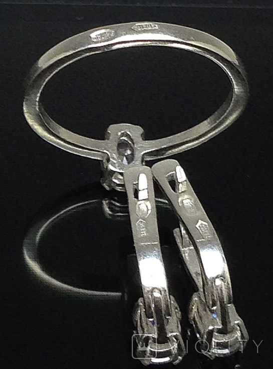 Кольцо, серьги, циркон, фото №5