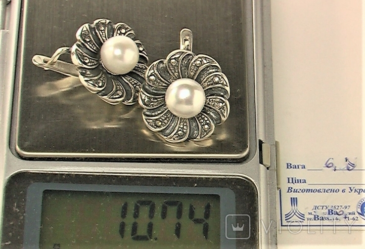 Серьги серебро 925 проба 10,74 грамма, фото №7