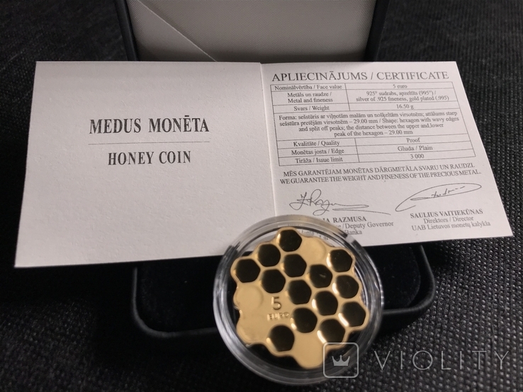 5 евро - 2018, "Honey Coin" Proof, сертификат, капсула