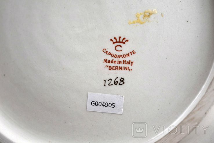 Capodimonte Коллекционная настенная тарелка 32 см ручная роспись Италия, фото №6