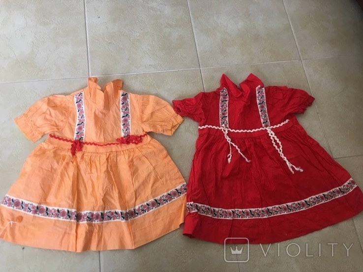 2 Советских платья для девочки с тесьмой в украинском стиле, фото №2