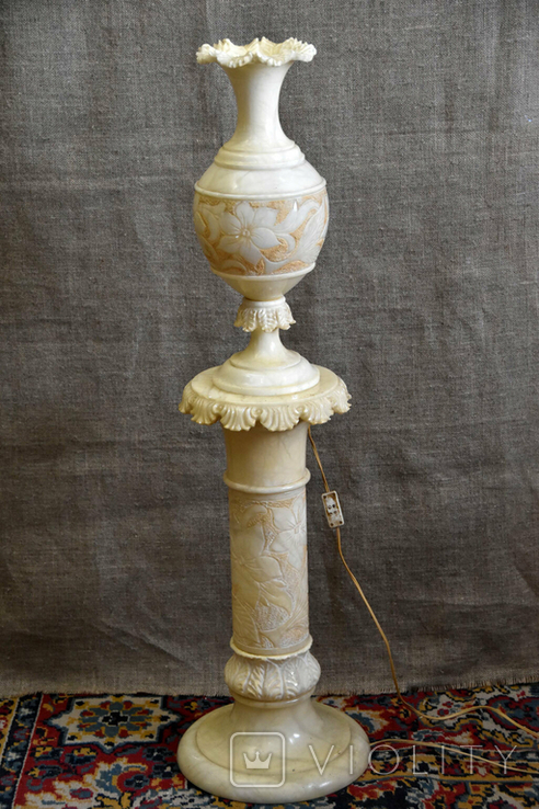 Лампа светильник напольный резьба по камню 1950 гг, фото №2
