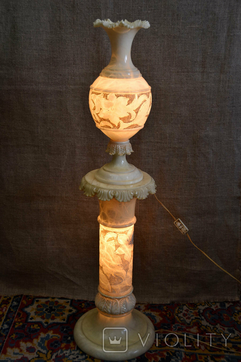 Лампа светильник напольный резьба по камню 1950 гг, фото №6