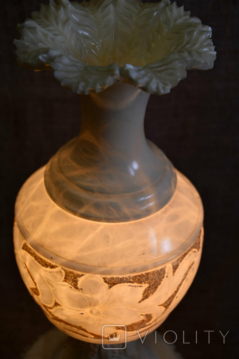 Лампа светильник напольный резьба по камню 1950 гг, фото №10
