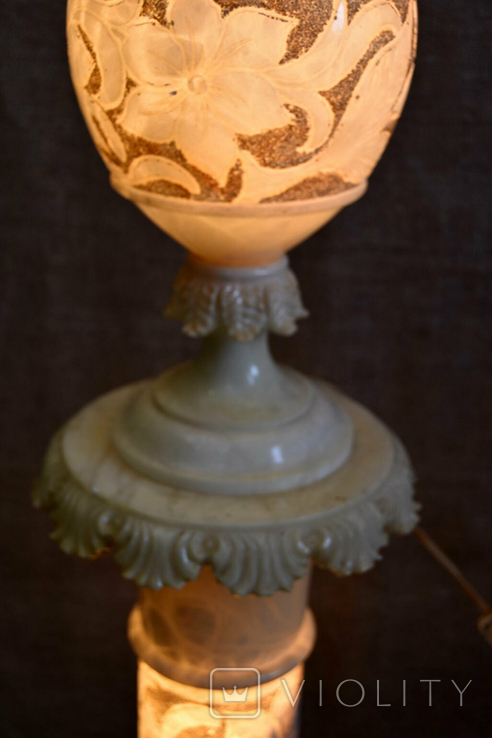 Лампа светильник напольный резьба по камню 1950 гг, фото №11