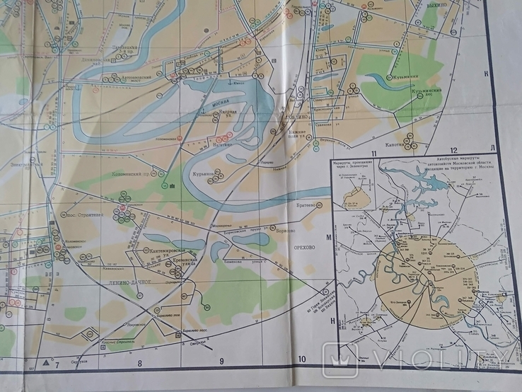 Карта схема маршрутов городского транспорта Москвы 1972 г., фото №5