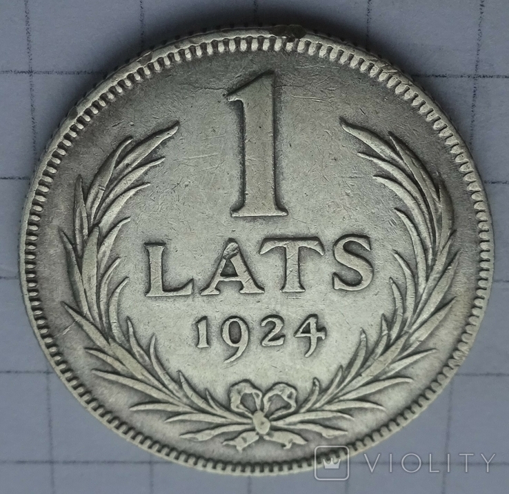 1 лат, 1924г. Латвия., фото №2