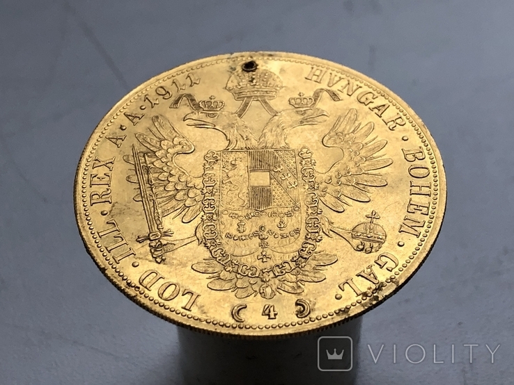 4 дуката 1911 год , Австро-Венгрия , золото, фото №7