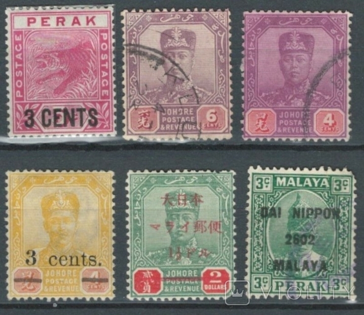 Е13 Британские колонии. Малайские княжества. Перак, Джохор 1891-1942