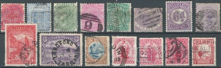 Е17 Британские колонии в Австралии 1870-1920-е гг, 15 марок без повторов