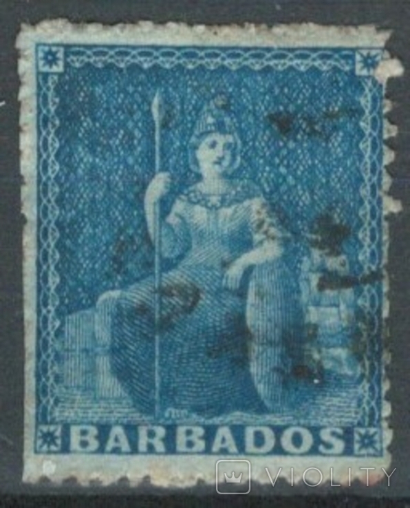 Ж08 Британские колонии. Барбадос 1861 №7с (95 евро)