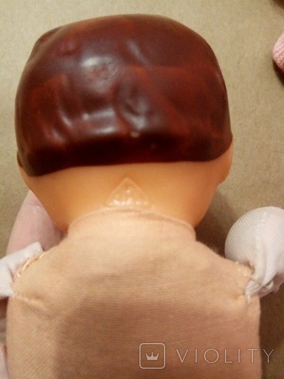 Старинная кукла пупсик рельефные волосы ari в переноске 25см ГДР, фото №4