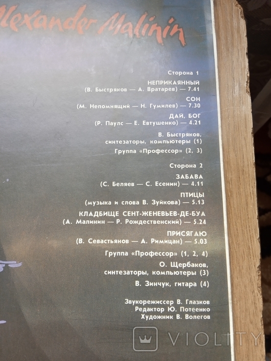 Пластинка Александр Малинин Неприкаянный (винил виниловая пласт), фото №3