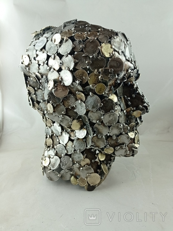Скульптура из металла Монет Голова из Монет, фото №2