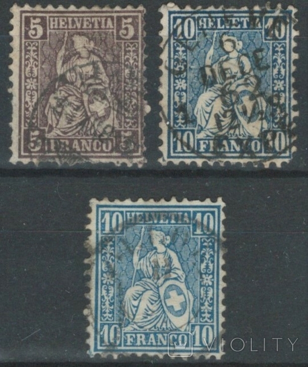О05 Швейцария 1862 №22-23а-b