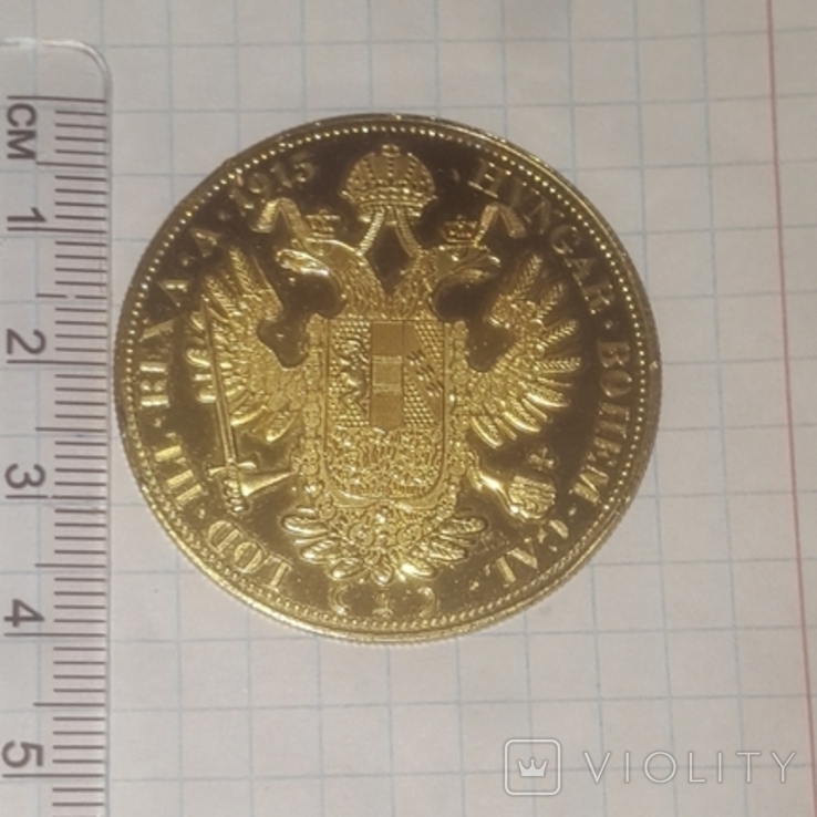 4 дуката(ducat) 1915 Австро-Венгрия рестрайк (новодел), фото №3