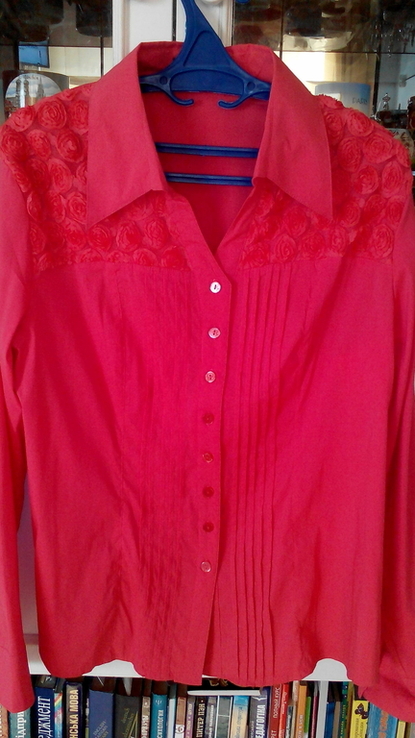 Рубашка Блузка нова стрейч розмір 54 - 56 з 3D ажуром, фото №2