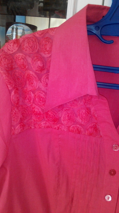 Рубашка Блузка нова стрейч розмір 54 - 56 з 3D ажуром, numer zdjęcia 3