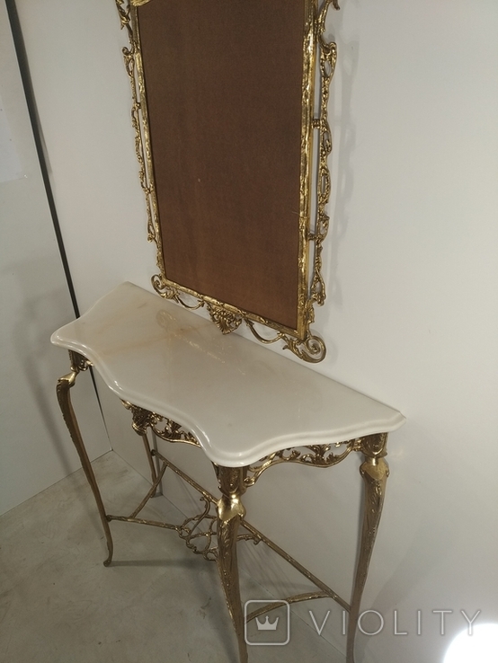 Бронзовый стол с мрамором арт. 0932, фото №8