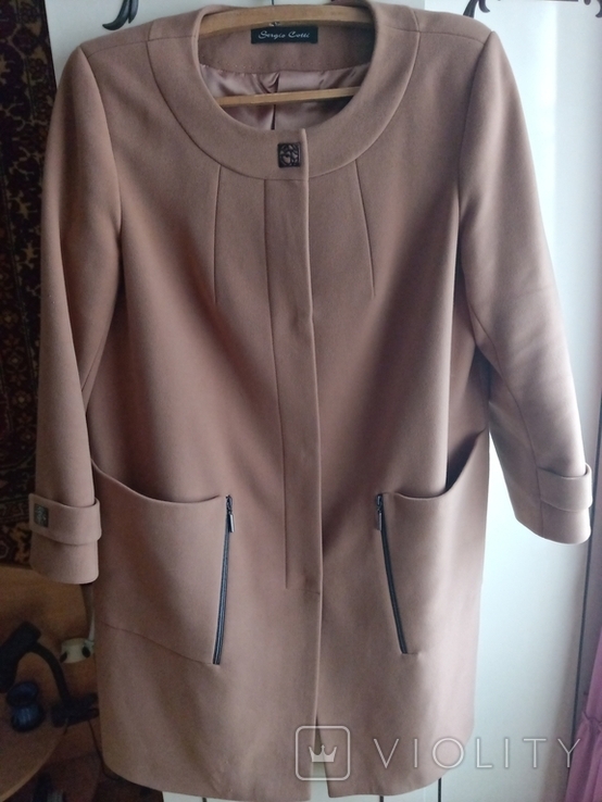Новое кашемировое пальто (весна-осень)разм. 52-54,цвет-бежевый., photo number 2