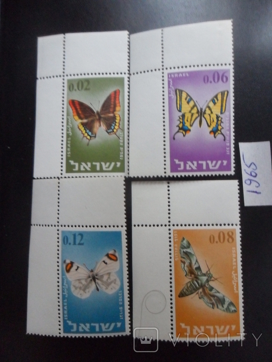 Фауна. Израиль. 1958 г. Бабочки. MNH