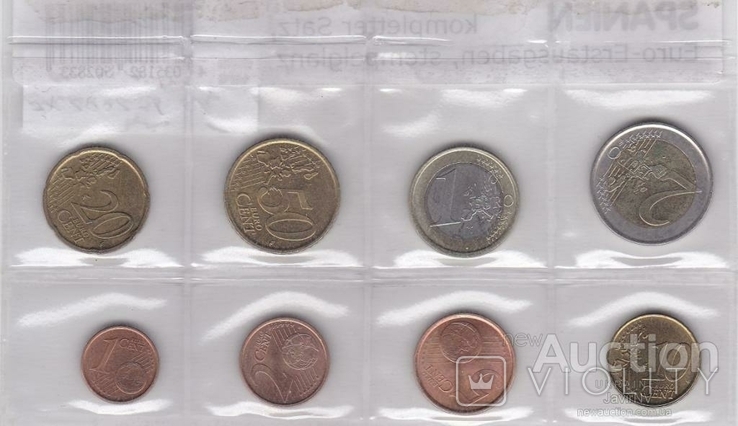 Іспанія Іспанія - набір 8 монет 1 2 5 10 20 50 Cent 1 2 Євро 1999 - 2002, фото №3
