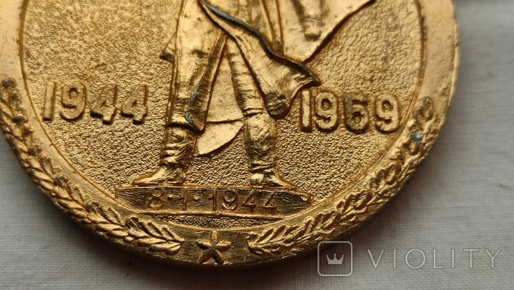 3959 настольная медаль легкий металл алюм 25 лет освобождения Кировограда 1944 1969, фото №4